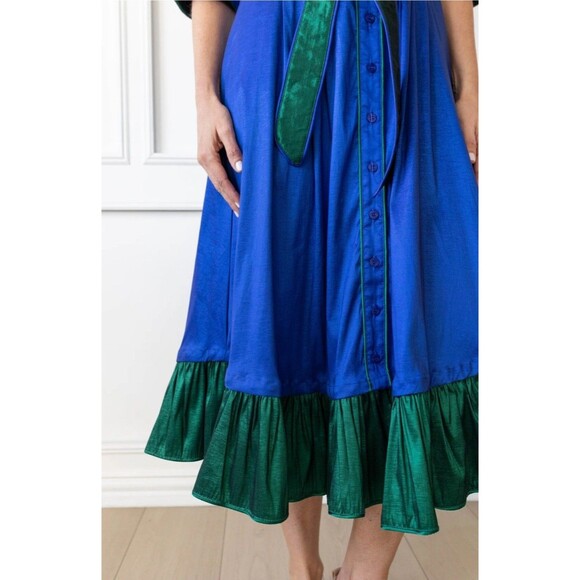 LAKE LADY Carol Maxi Dress Sz XL with Reversible Hem Holiday Derby Party Formal - Picture 2 of 16